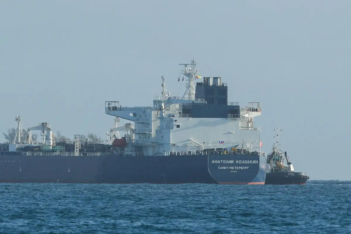 Russian oil tanker Anatoly Kolodkin carrying around 7,00,000 barrels of crude oil, marking the first significant oil delivery to Cuba since the Trump administration of US cut off the country’s fuel supply, in Matanzas, Cuba, on March 31, 2026.
