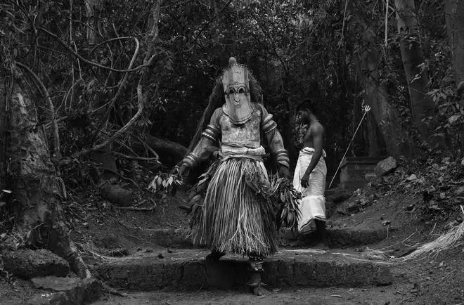 Molanthamma Theyyam at a sacred grove in Kasaragod. Molanthamma Theyyam at a sacred grove in Kasaragod.