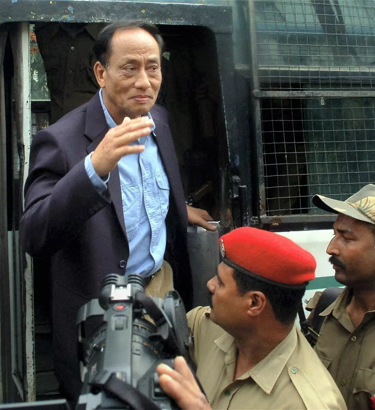 UNLF founder R.K. Meghen being produced in a sessions court in Guwahati, a 2011 picture. 