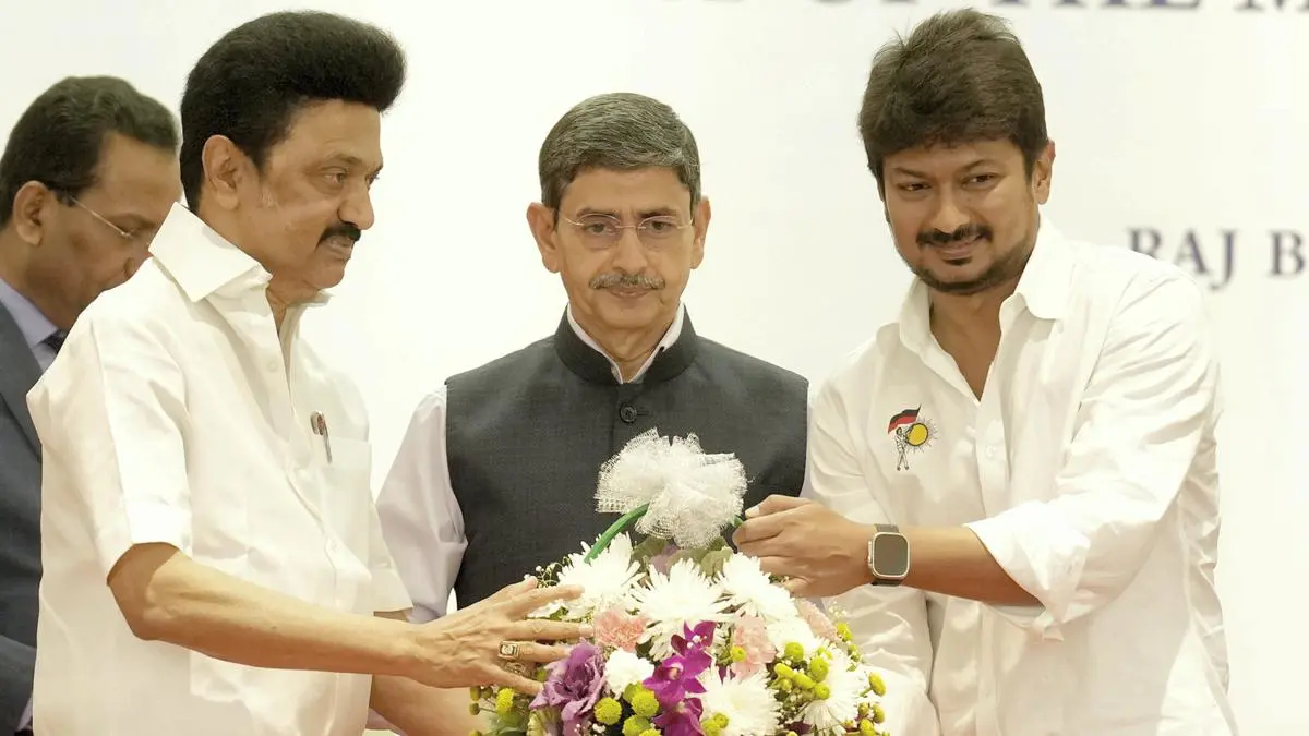 Son Joins Fathers Cabinet In Tamil Nadu Udhayanidhi Stalin Sworn In