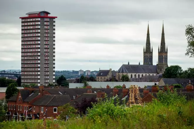 The Divis Tower residential tower block, which was formerly used as a British Army observation post.