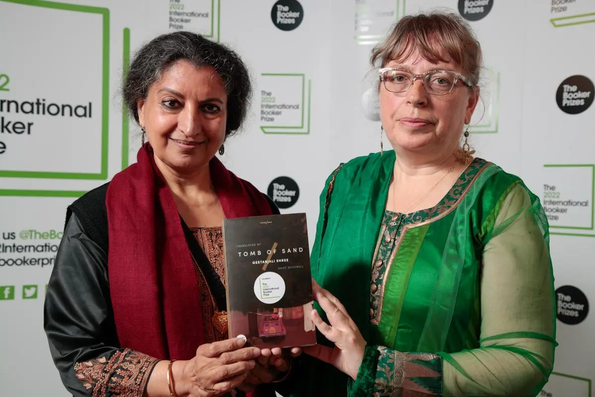 Geetanjali Shree and Daisy Rockwell at the 2022 International Booker Prize ceremony in London on May 26, 2022. Geetanjali Shree and Daisy Rockwell at the 2022 International Booker Prize ceremony in London on May 26, 2022.