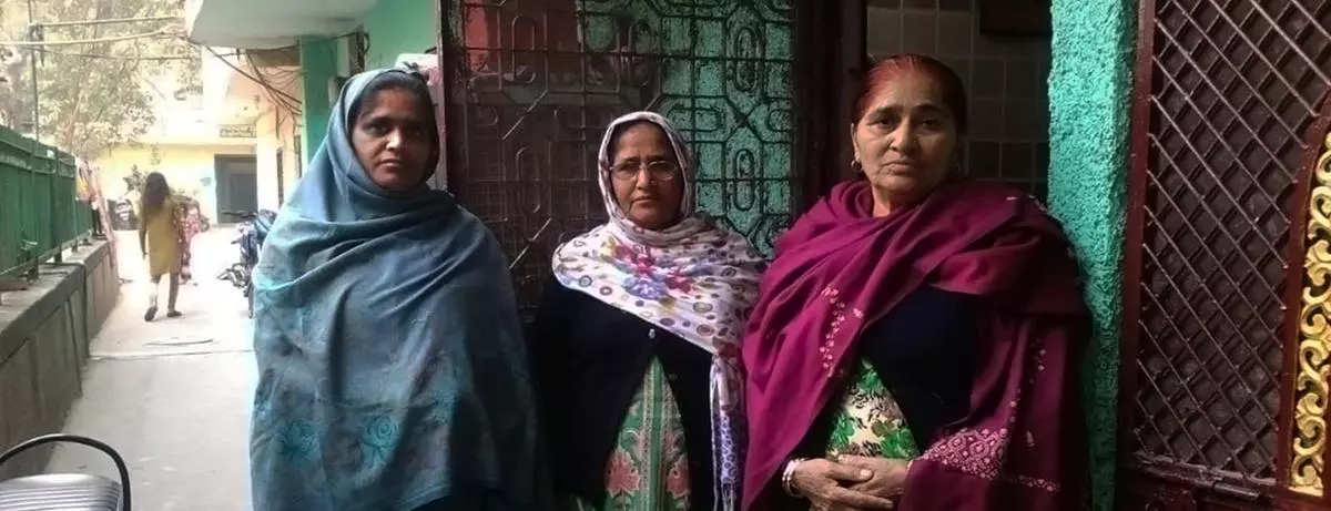 Residents at the ‘Widows’ Colony’, Tilak Vihar, Delhi.