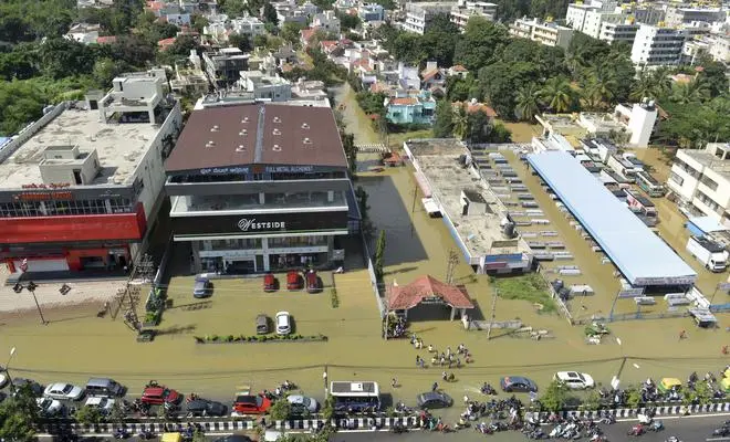 A view of a flooded area in Bengaluru on September 5. A view of a flooded area in Bengaluru on September 5.