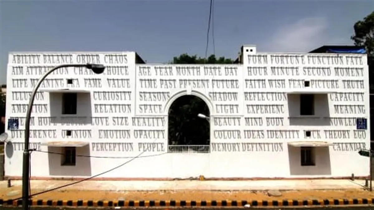 Time Changes Everything Mural by Hanif Kureshi, Lodhi Colony, Delhi. Time Changes Everything Mural by Hanif Kureshi, Lodhi Colony, Delhi.
