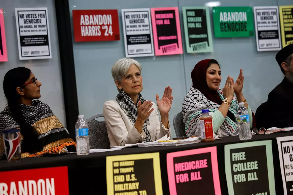 Green Party presidential nominee Jill Stein at a rally in Michigan on October 6. Some are considering voting for the Green Party because if it gets 5 per cent of the votes it will be officially part of the ballot and get governmental funding for the next election. 