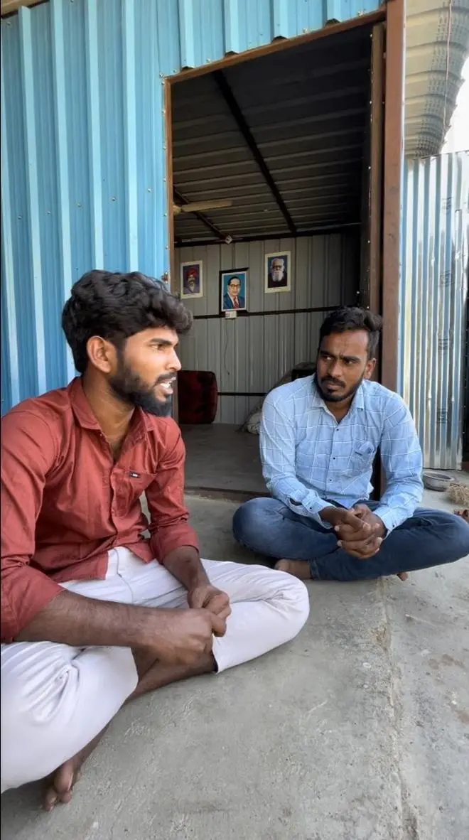 Vikram (left) and Mohammed Ghouse at the Badampet centre. Vikram (left) and Mohammed Ghouse at the Badampet centre.
