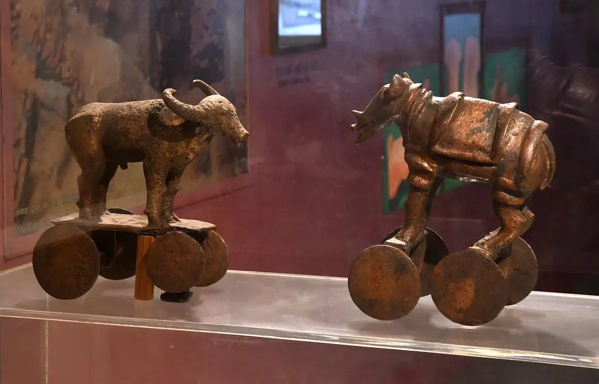 Harappan bronze displayed at the National Museum in New Delhi. Harappan bronze displayed at the National Museum in New Delhi.
