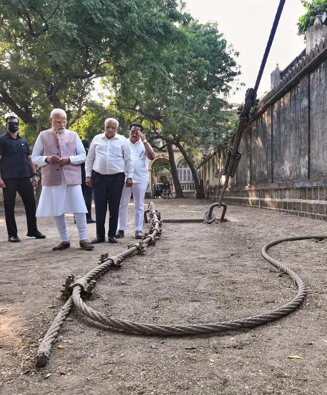 Prime Minister Narendra Modi with Gujarat Chief Minister Bhupendra Patel and others at the site of the incident on November 1. Prime Minister Narendra Modi with Gujarat Chief Minister Bhupendra Patel and others at the site of the incident on November 1.
