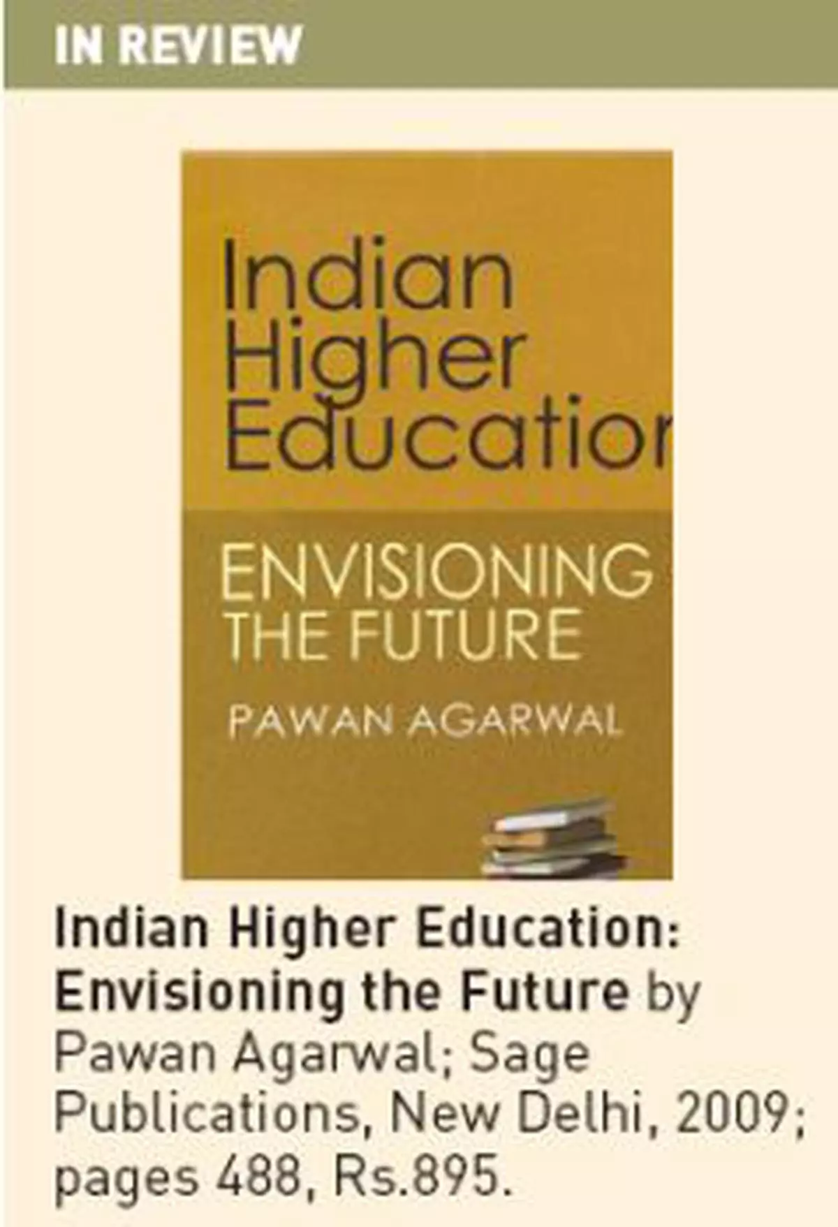 Indian Higher Education: Envisioning the Future by Pawan Agarwal book cover