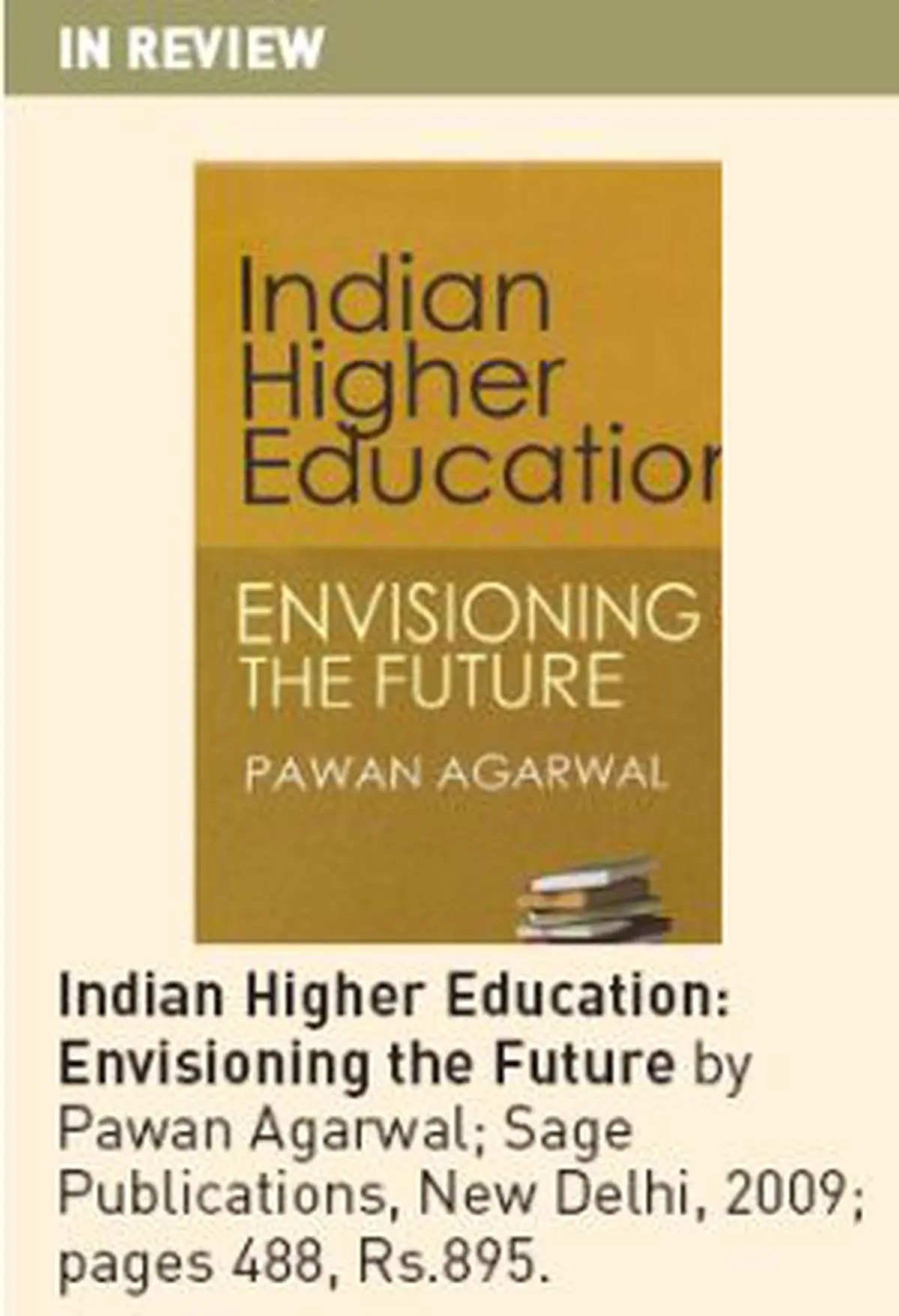 Indian Higher Education: Envisioning the Future by Pawan Agarwal book cover