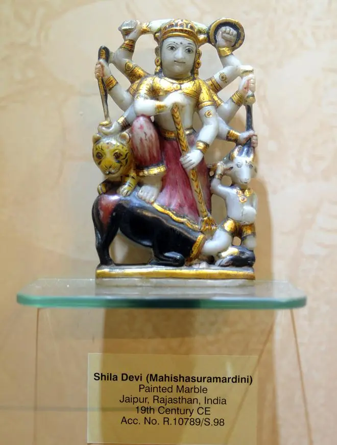 A statue of Shila Devi from Jaipur belonging to the 19th century CE. A statue of Shila Devi from Jaipur belonging to the 19th century CE.