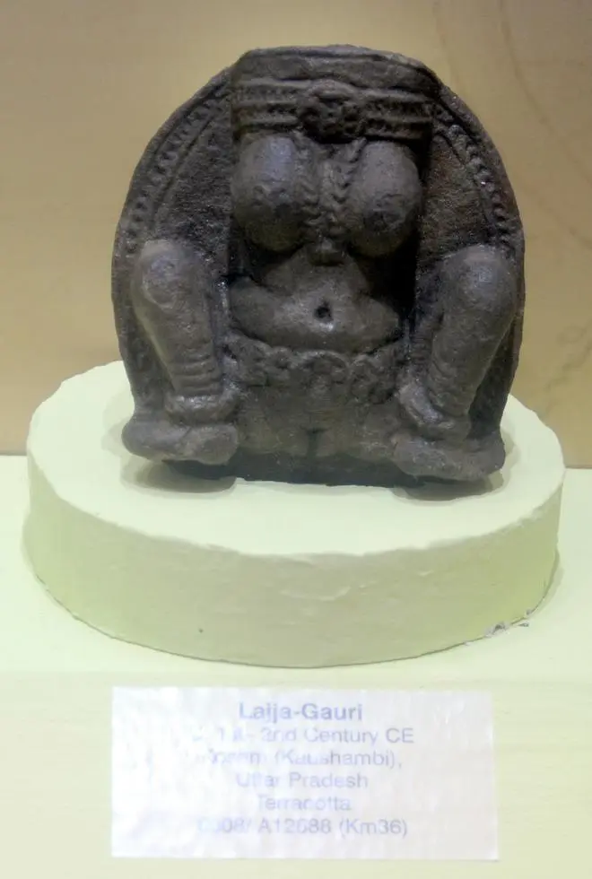 A Lajja-Gauri terracotta idol from the 2nd century CE. A Lajja-Gauri terracotta idol from the 2nd century CE.
