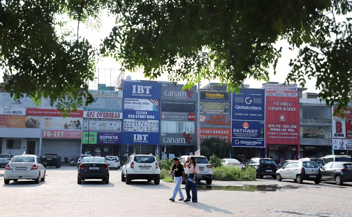 In Jalandhar, commercial premises with numerous coaching centres for IELTS and similar qualifying exams are a common sight.