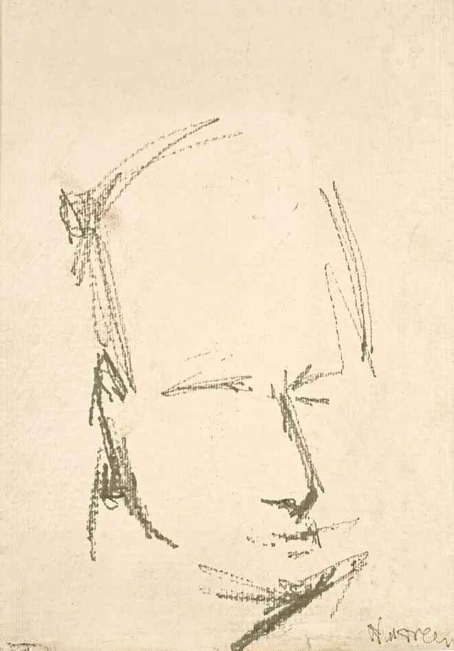 Portrait of Bal Chhabda, felt tip pen on paper, c. 1960 Portrait of Bal Chhabda, felt tip pen on paper, c. 1960