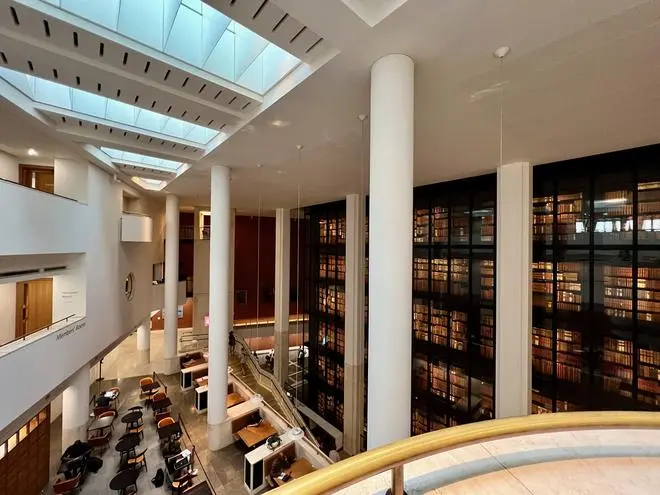 Interiors, the British Library. Interiors, the British Library.
