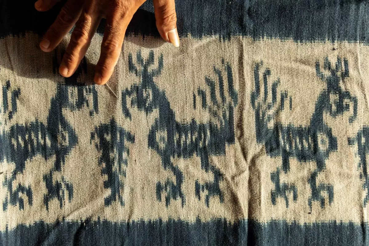 A piece of Sumbanese woven fabric.