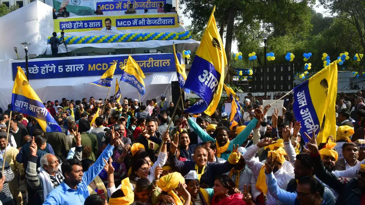 AAP sweeps MCD election, bags 134 of 250 wards